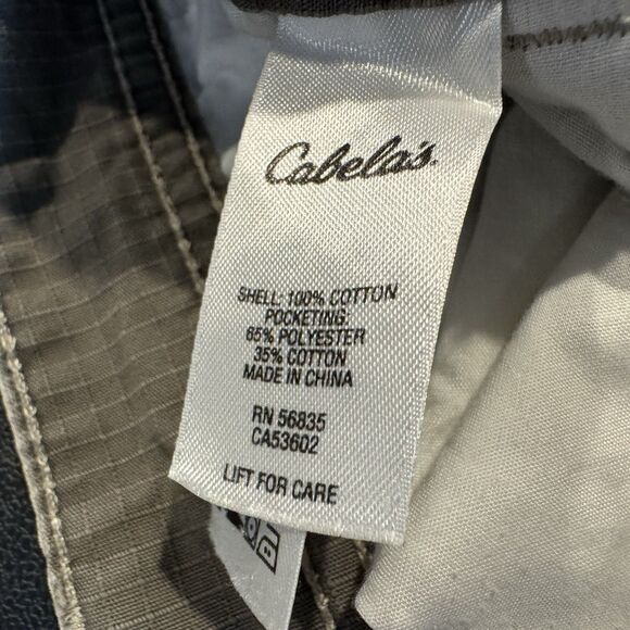 Cabelas Cargo Pants 34 X 30 Men's Tan Rip Stop Check Pattern Outdoors Cotton - Picture 10 of 12